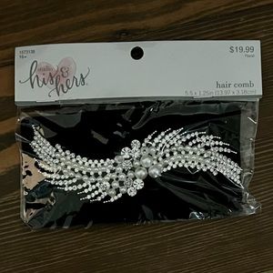 New Pearl & Rhinestone Comb Headpiece by His & Hers